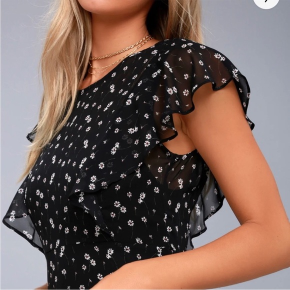 Lost + Wander Size L Daisy Print Sheer Dress NWOT - Picture 5 of 9